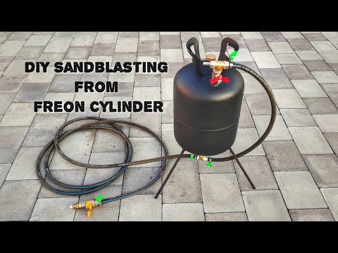 DIY Sandblaster from a Freon Cylinder. Sandblaster Test and Work