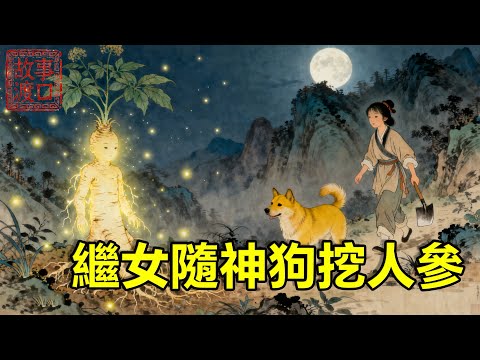 後娘奸惡，讓親生女錦衣玉食，繼女女只能跟狗搶食，深夜女孩委屈哭訴，不料大哥黃狗竟開口說話，帶她挖出人參王！【故事渡口】#民間故事 #故事分享 #故事