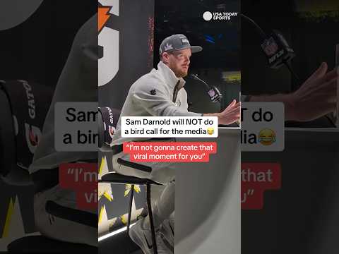Sam Darnold politely refused to do a bird call at media night 😂 #shorts