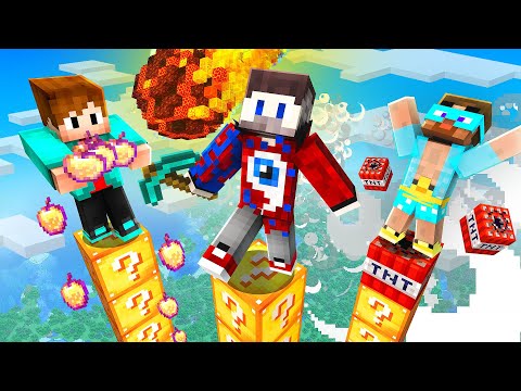 😱Майнкрафт, но Кто Упадёт с ОДНОГО ЛАКИ БЛОКА тот ПРОИГРАЛ!