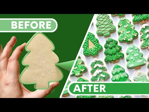 How to Decorate 8 Christmas Tree Cookies ~ Christmas Cookie Decorating