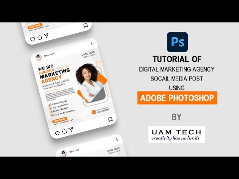 Creating Marketing Agency Social Media Post Design using Adobe Photoshop