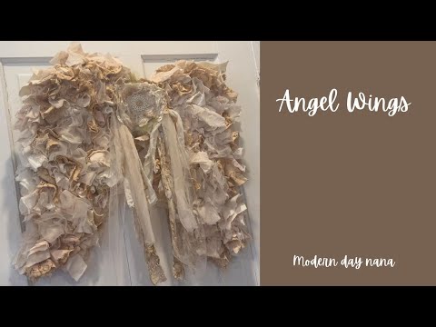 	DIY Angel Wings Wall Hanging | Thrifted Fabric & Neutral Tones
