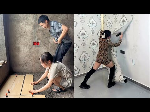 A beautiful girl is giving an artistic makeover to a dilapidated house on a small island