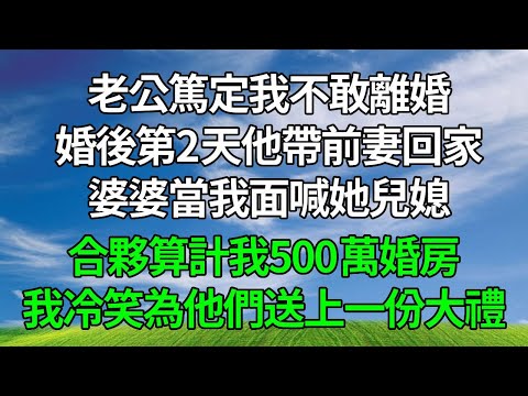 老公篤定我不敢離婚，婚後第2天他帶前妻回家，婆婆當我面喊她兒媳，合夥算計我500萬婚房，我冷笑為他們送上一份大禮！#生活經驗 #人生感悟 #故事分享 #正能量 #為人處世 #婆媳 #打脸