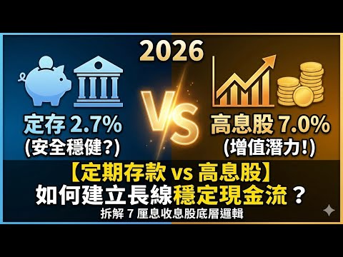【定期存款 vs 高息股】2026如何建立長線穩定現金流 | 拆解 7 厘息收息股底層邏輯 #定存 #定期存款 #高息股 #港股 #中移動 #匯豐 #領展