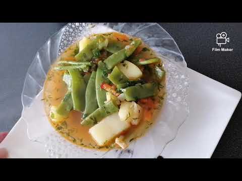 Суп из зелёной стручковой фасоли. Легкий и очень вкусный...