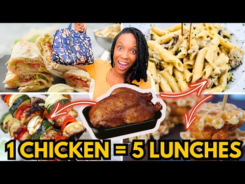 1 Rotisserie Chicken → 5 Quick, Packable Lunches (for Work + School)