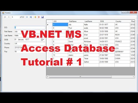 VB.NET MS Access Database Tutorial 1 # How to Connect Access Database to VB.Net