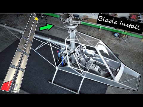 Main Rotor Blades Install EXPERIMENTAL HELICOPTER BUILD SERIES (Part 70)
