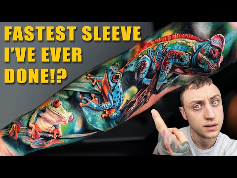 Tattooing Poison Frogs + Chameleon | 2 DAYS IN A ROW! | Tattoo-Vlog
