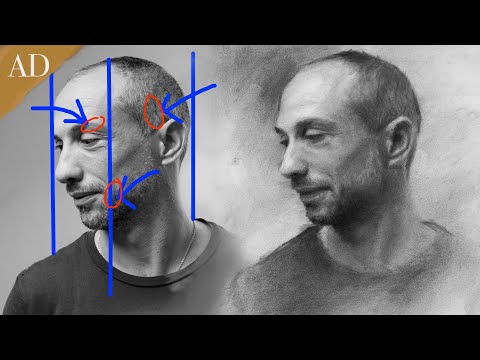 Draw PERFECT proportions charcoal portraits in 3 simple STEPS