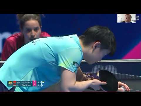 决胜局，孙颖莎vs汉娜高达，世界第一上演精彩绝杀埃及新星又哭了