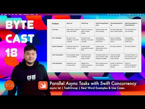 ByteCast #18 - Parallel Async Tasks with Swift Concurrency | async let | TaskGroup | Use Cases