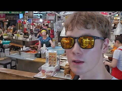 광장시장에서 외국인인척 했습니다