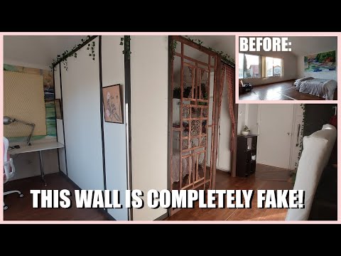 how to build a RENTER FRIENDLY room dividing wall in a studio apartment!
