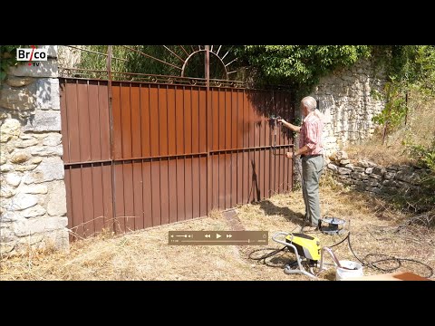 Protéger une terrasse et peindre un portail avec un pistolet Airless - Tuto brico de Robert