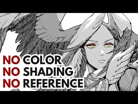 Drawing a lineart focused illustration