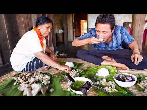 The Unseen LAWA PEOPLE FOOD!! | 20 Kilo Meat Salad w/ COOLEST AUNTY in the Mountains!
