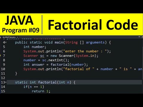 Java Program #9 - Factorial of Number using Scanner & Recursion