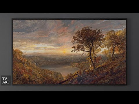 TV Art Screensaver | Lake and Field Landscape | 2 Hour Vintage Art Slideshow 4K