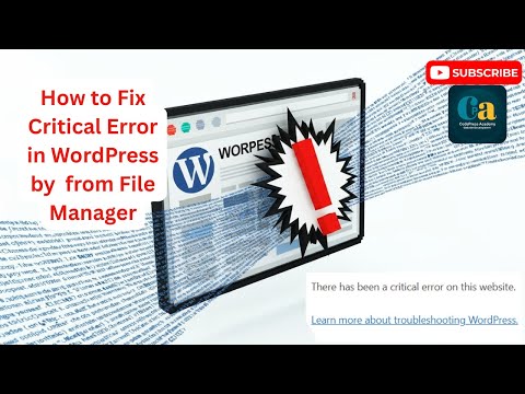 Fix Critical Error in WordPress by Disabling Plugins via File Manager (2025) | CodePressAcademy