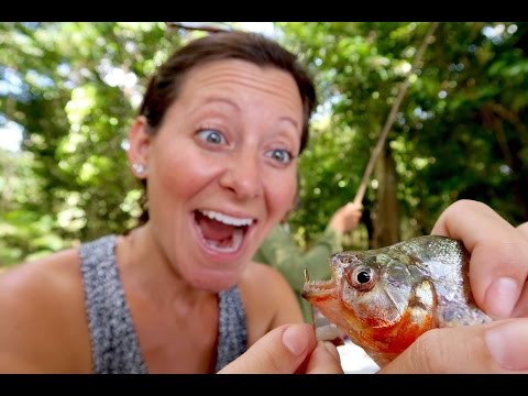 PIRANHA FISHING IN THE AMAZON RIVER!