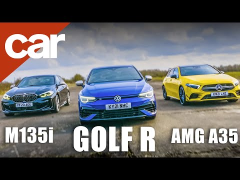 VW Golf R Mk8 vs Mercedes-AMG A35 vs BMW M135i | Who makes the best hot-hatch?