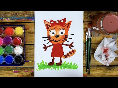 Как нарисовать КАРАМЕЛЬКУ рисуем МУЛЬТИК красками ГУАШЬ