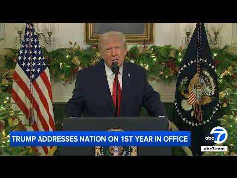 Trump defends his economic policies, blames Biden in address to the nation