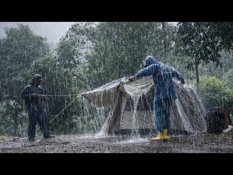 VERY HEAVY RAIN ‼️CAMPING IN HEAVY RAIN