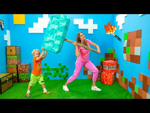 Chris e mamãe 100 camadas de desafio de videogame