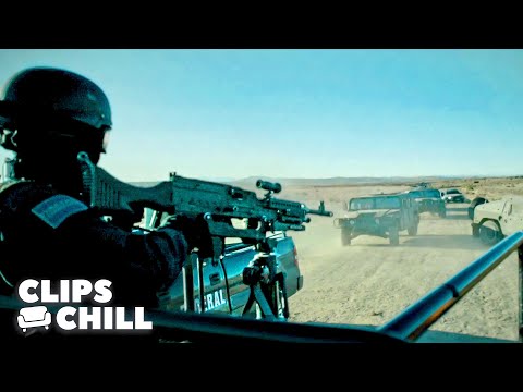 Shooting With Police Escort | Sicario: Day of the Soldado (Josh Brolin, Benicio Del Toro)