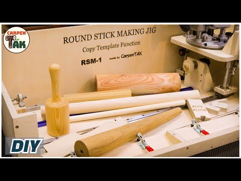 ⚡Amazing!! Round Stick Making & Template Copy Jig/Dowel Maker/Router Project/ WOODWORKING/ DIY/ ASMR