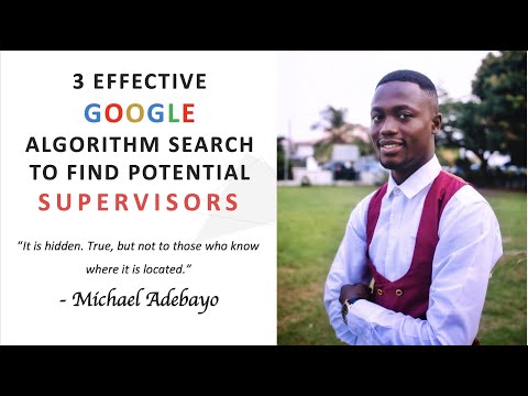 How to find potential supervisor for Msc or Phd with Google