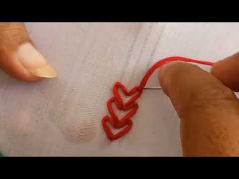 Embroidery heart shape stitch||Stylish embroidery work|| Heart embroidery||Beautiful handwork
