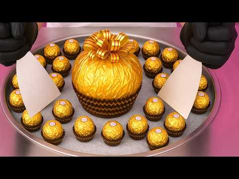 Ferrero Rocher Ice Cream Rolls | ASMR