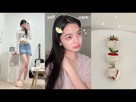 Self Care Vlog: De-stressing After Uni Finals, Skincare Routine for Acne & Hair Care Routine 🫧