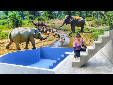 Swimming Pool Cement Plastering, Build Stairs To The Pool, OFF GRID FARM | Nhất New Life