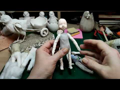 ☺️ ДЕВОЧКА КРАСАВИЦА. Урок номер 2. Соединяем ручки и ножки с телом. Заготовка  головы и валенки.