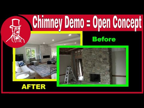 How to Take Down a  Chimney From Inside a House : Remove Fireplace and Chimney