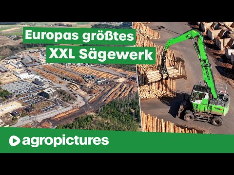 Europe's largest sawmill – Ziegler Group | SENNEBOGEN 735E Pick & Carry material handler | Timber...