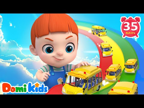 公車滑滑梯🎢｜一起滑進快樂的冒險世界｜一起坐上滑滑車｜歡樂冒險樂園｜親子互動動畫｜寶貝多米