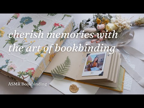 Crafting a photo album and scrapbook with floral cloth ✦ ASMR Bookbinding