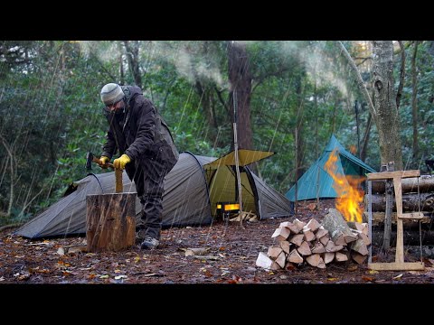 Hot Tent Camping - Freezing Temps and Heavy Rain