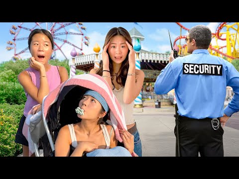SNEAKING INTO A THEME PARK DRESSED AS A BABY (never again)...
