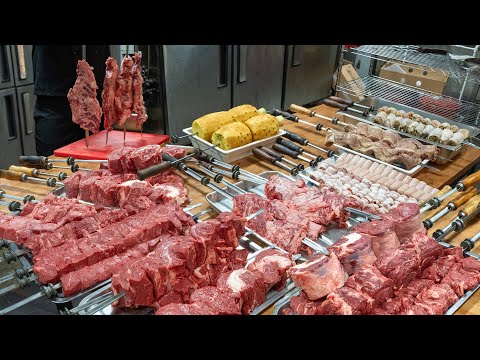 육즙 콸콸 흐른는 스테이크가 무한리필!!~ 9가지 고기 배터질때 까지 주는 브라질식 전통 바베큐 슈하스코/All-you-can-eat steak Brazilian churrasco