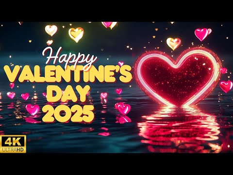 Valentine's Day 2025 💖 4K Screensaver/Live Wallpaper I Falling Hearts Background I 1 Hour