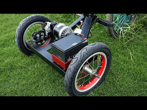 Great idea! Transform a bicycle into a unique electric tricycle