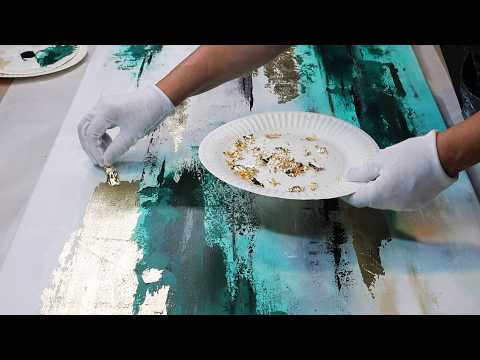 First Time Using GOLD LEAF - How I Transformed My Abstract Painting!